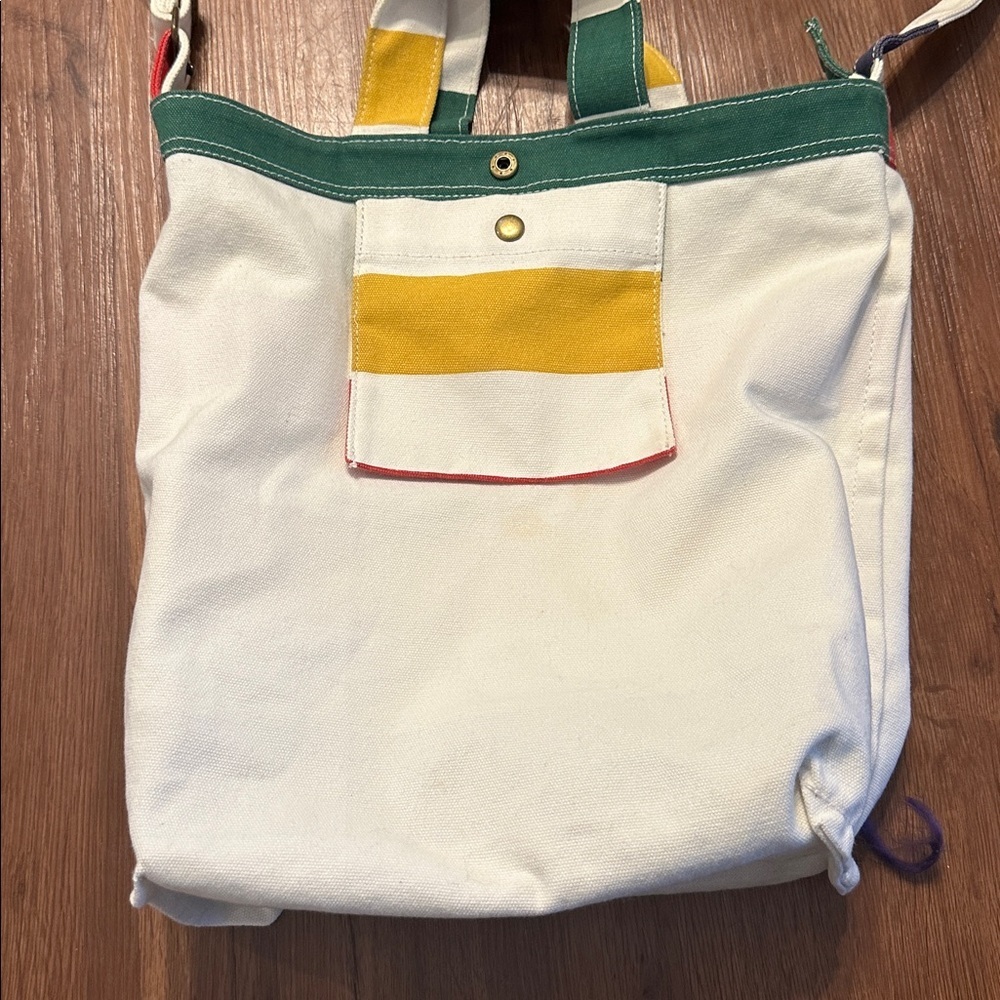 BAGGU X HBC HUDSON BAY COMPANY STRIPE Canvas Tote Crossbody Bag RARE 2012 - Picture 8 of 10